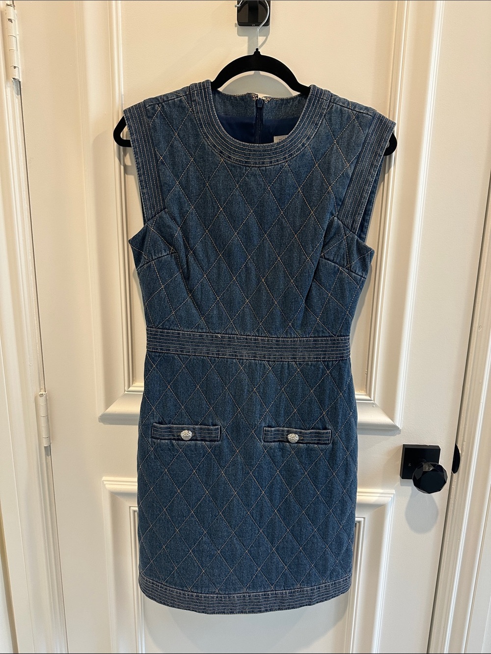 Ginny Sleeveless Denim Topstitch Mini Dress